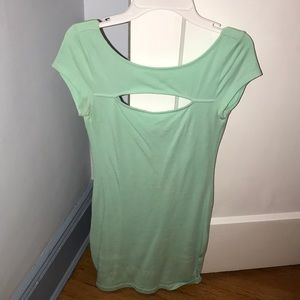 GUESS Turquoise Body-con Short Sleeve Dress