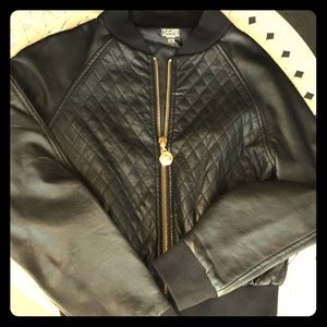 Bomber jacket by 24 hours! Black w: Gold Detail!
