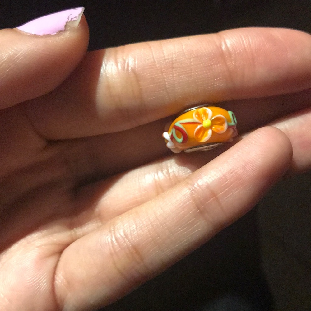 Orange Floral Charm