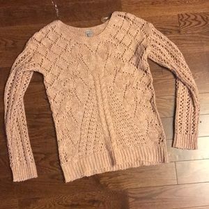 Dusty Pink cable knit sweater Charlotte Russe