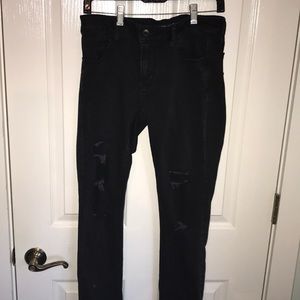 Black Ripped American Eagle Jeggings