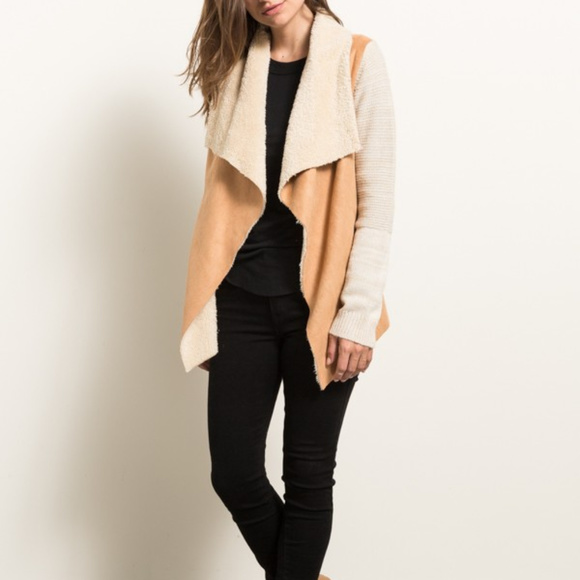 *ONLY 1 LEFT*  Faux Suede Sweater Sleeve Jacket - Picture 4 of 6