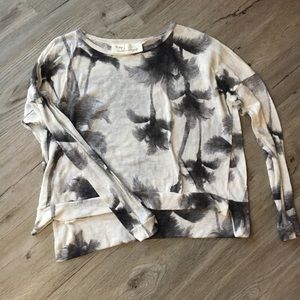 Vintage Havana Sheer Long Sleeve Palm Tree Top