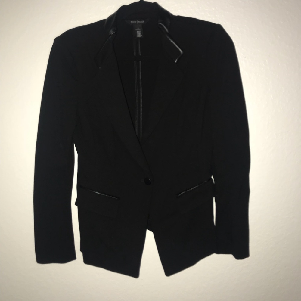 Ponte Blazer with Leather Trim