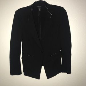 Ponte Blazer with Leather Trim