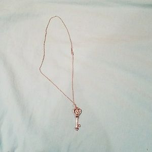 Heart and key necklace