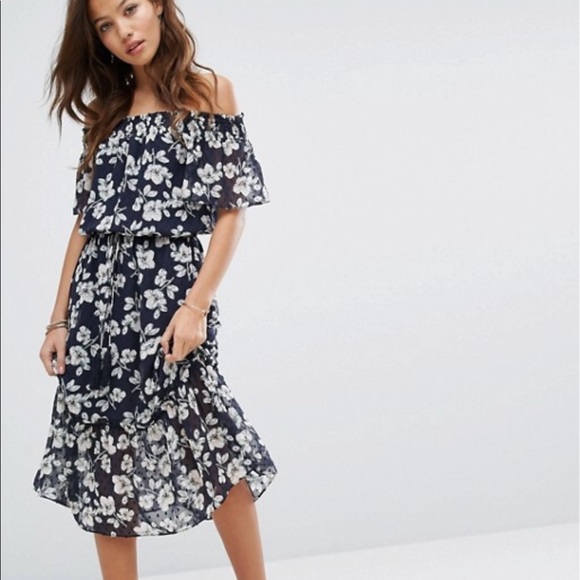 moon river floral midi dress