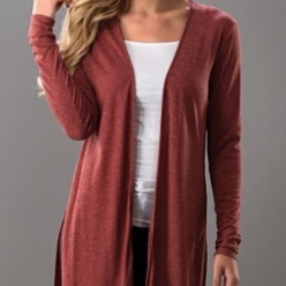 Let It Be Side Slit Long Sleeve Cardigan