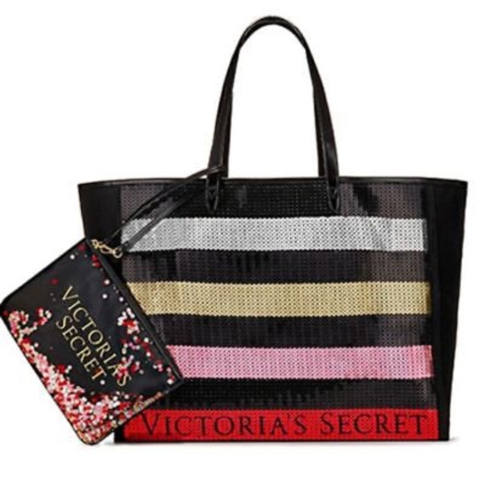 VS Sequin Tote Bag W/ Mini Pouch
