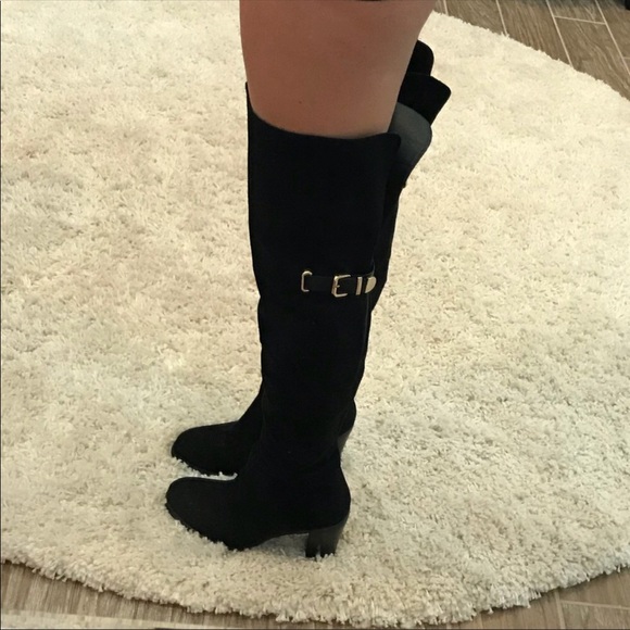 🎉Black Over-the-Knee Boots w. Buckle - Picture 3 of 4