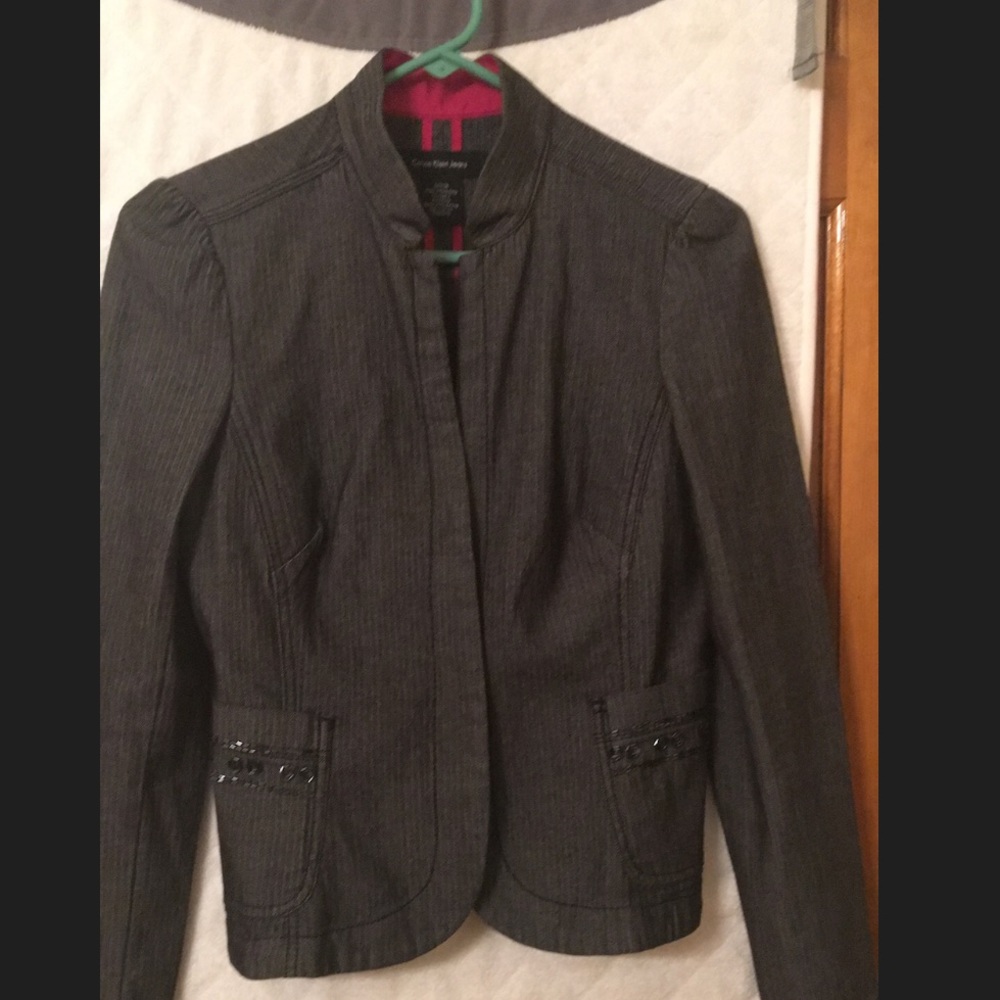 Calvin Klein Dark Grey jean blazer jacket
