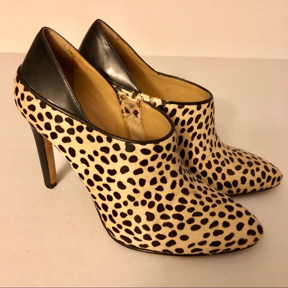 Ann Taylor animal print calf hair booties
