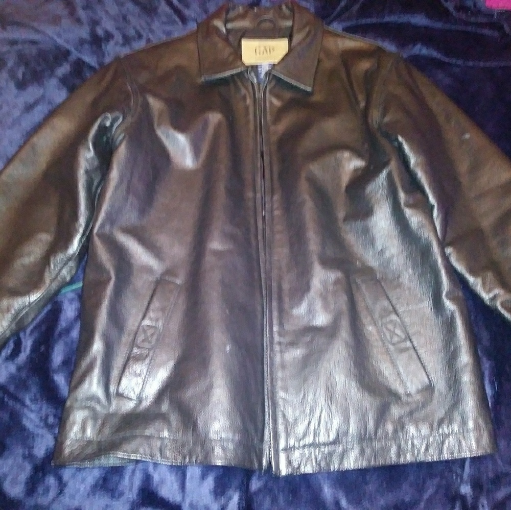 Men's Gap Leather Jacket Size L