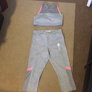 NWT Capri pants and sports bra workout outfit