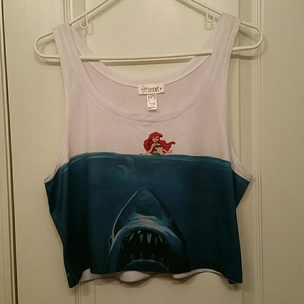 Ariel - The Little Mermaid- Jaws- shark crop top