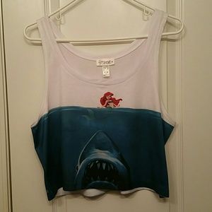 Ariel - The Little Mermaid- Jaws- shark crop top