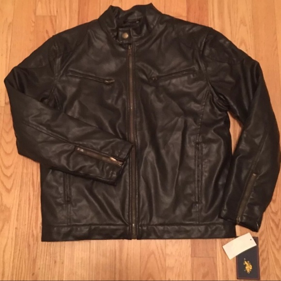 U.S. Polo Assn. Other - U.S. Polo Assn.Black Faux Leather Bomber Jacket M