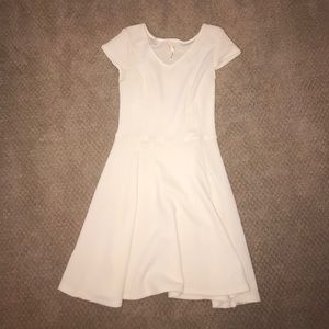 white dress with short sleeves