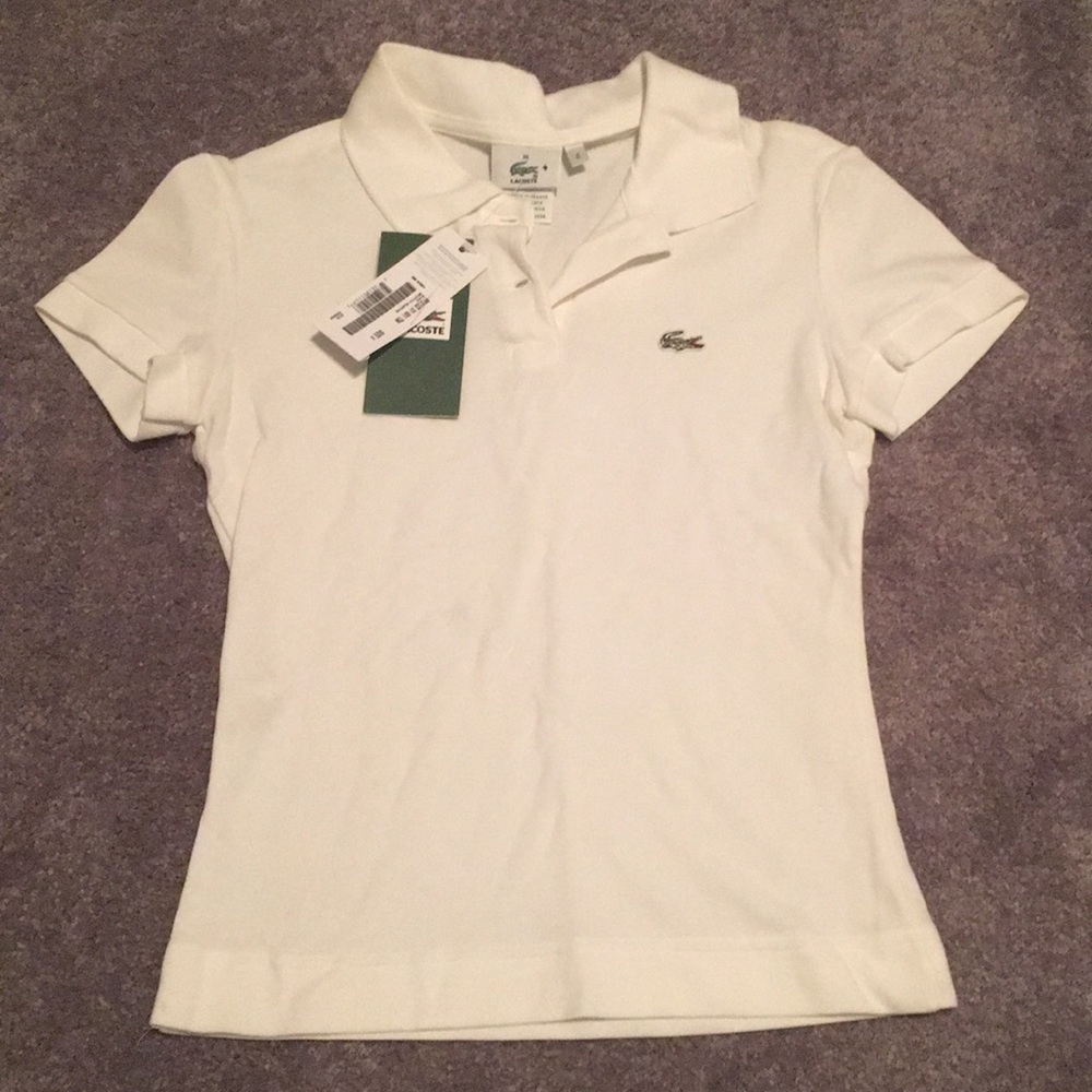 White Lacoste polo
