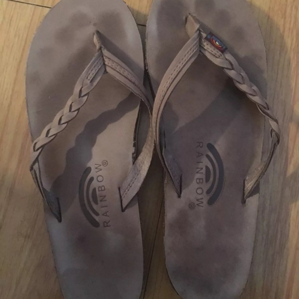 Rainbow flip flops sandals medium 7/8