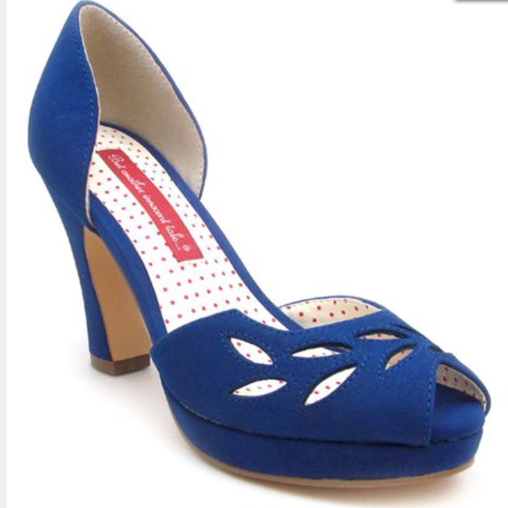 B.A.I.T footwear Lola Blue Peep Toe Pump