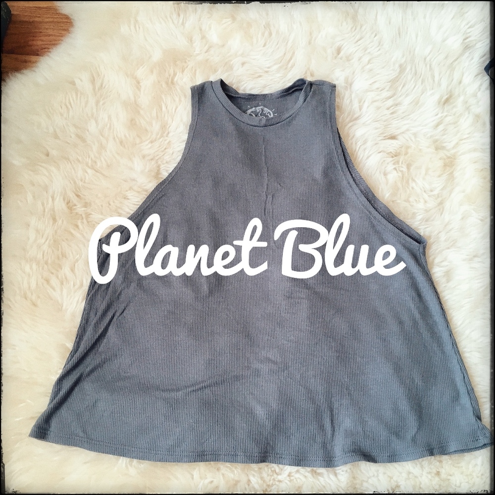 Planet Blue Ribbed Muscle Tee