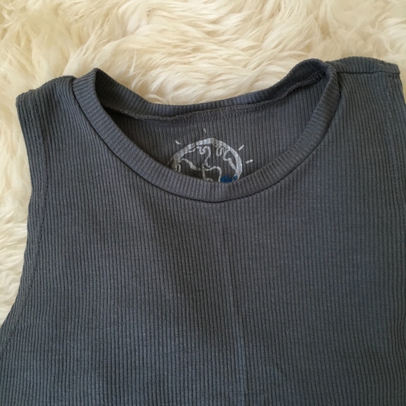 Planet Blue Ribbed Muscle Tee - Picture 3 of 5