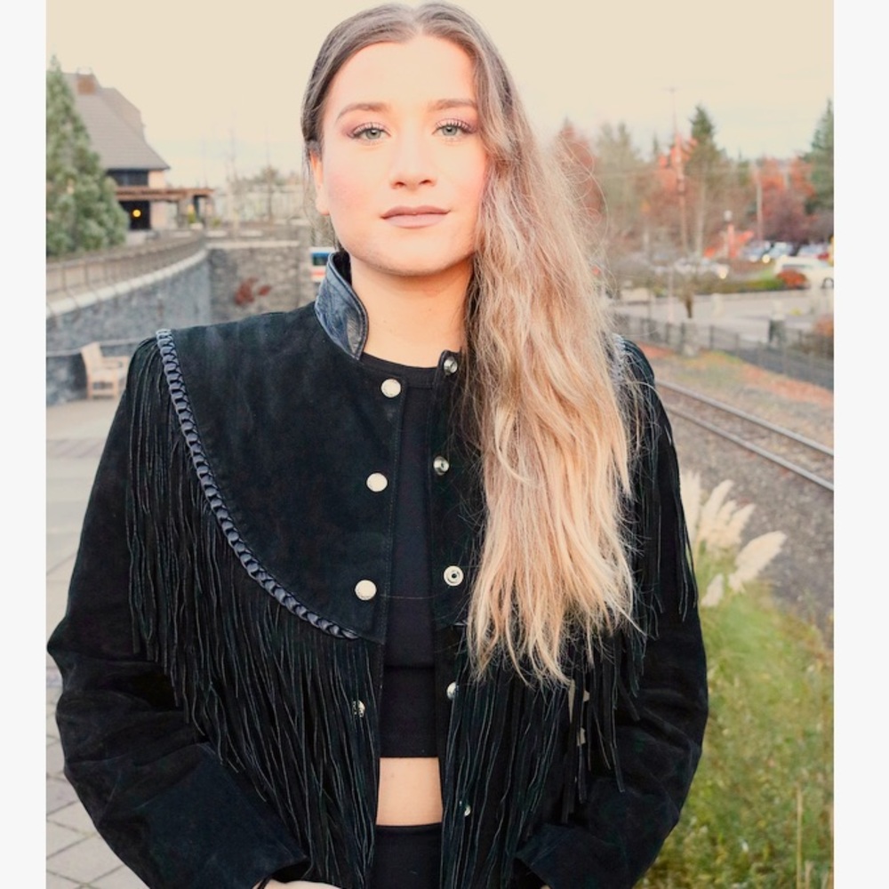 100% real vintage fringe jacket!