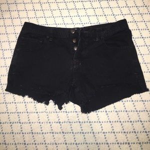 Free People Black Jean Shorts