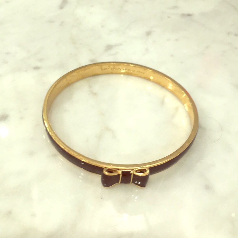 Kate Spade bow black & gold bangle