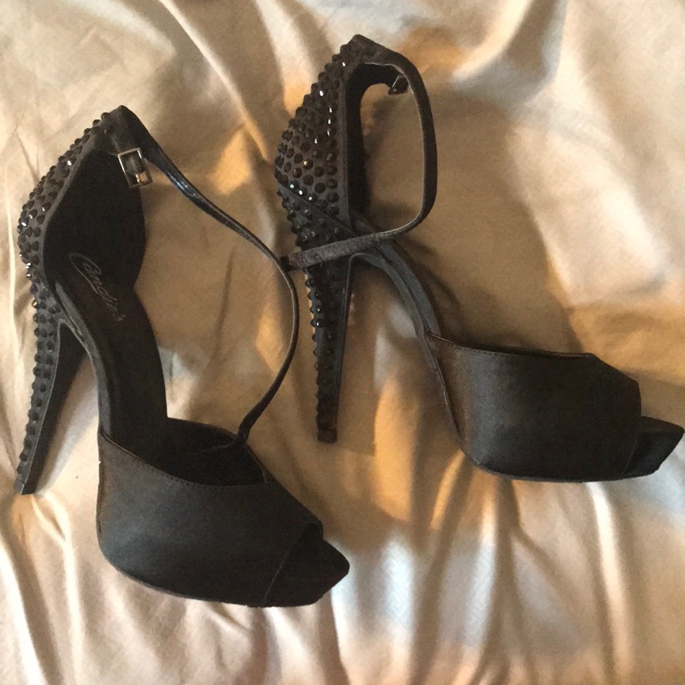 Candies black studded high heel