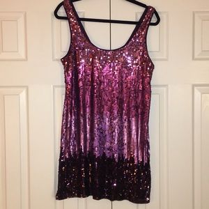 Express Purple Ombré Sequin Dress