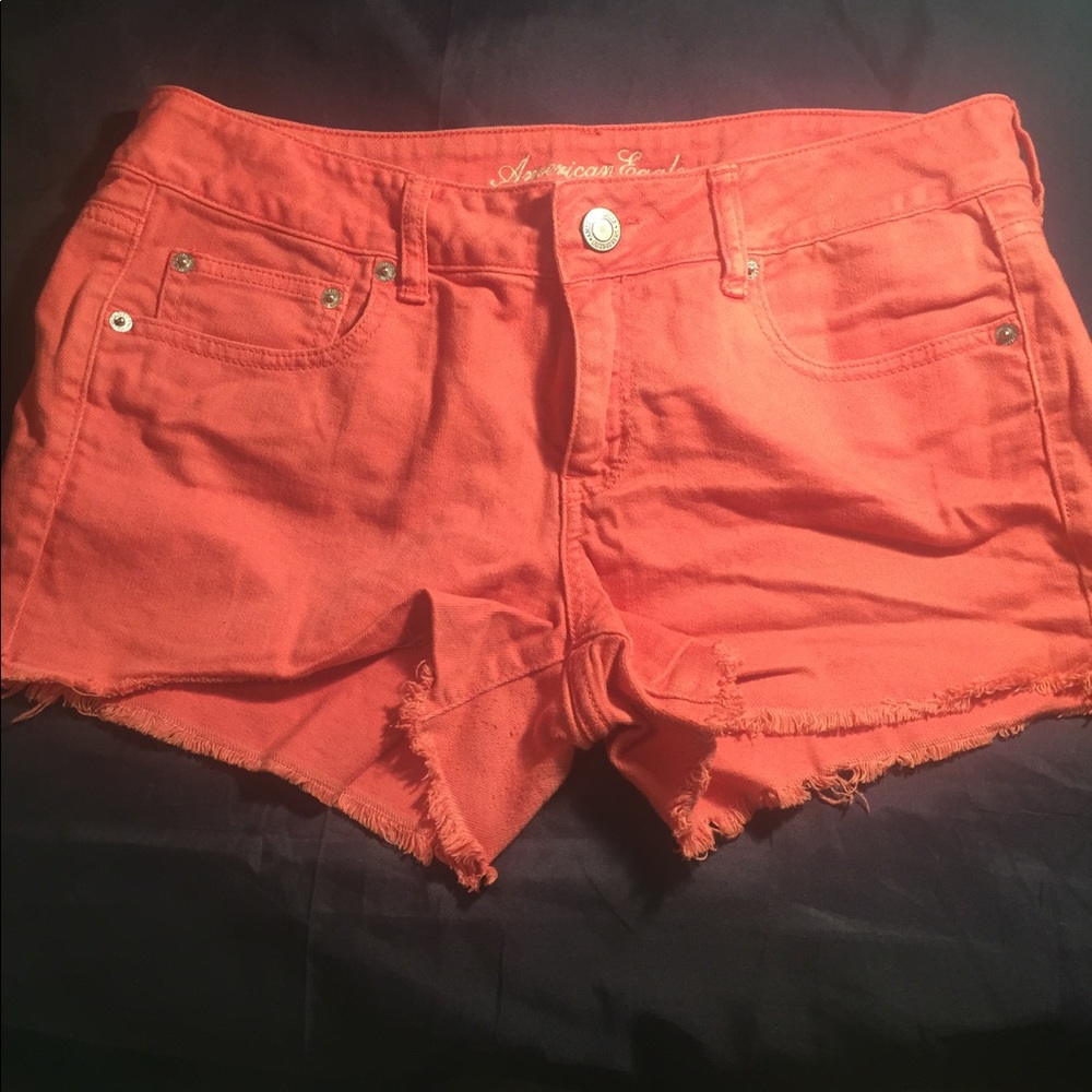American Eagle Apricot Distressed Shorts