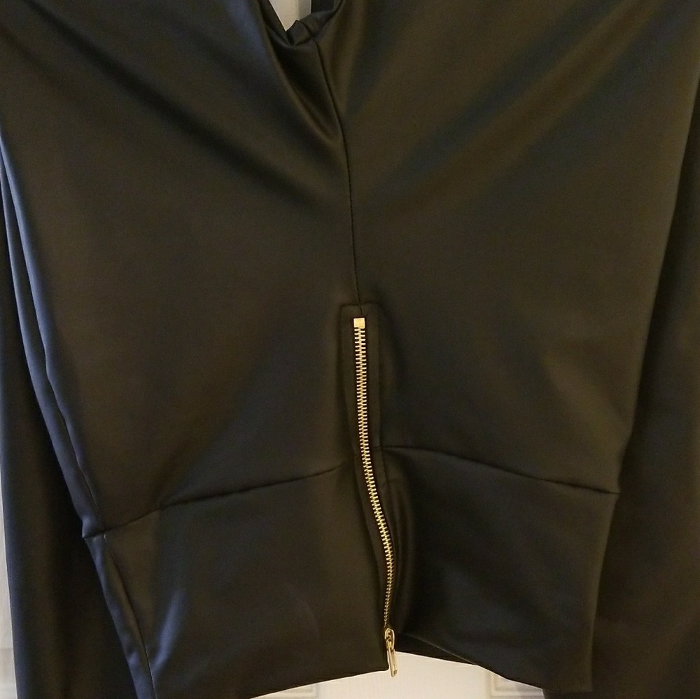 💲Last L Stretchy Faux Leather High Waist Pants - Picture 4 of 5