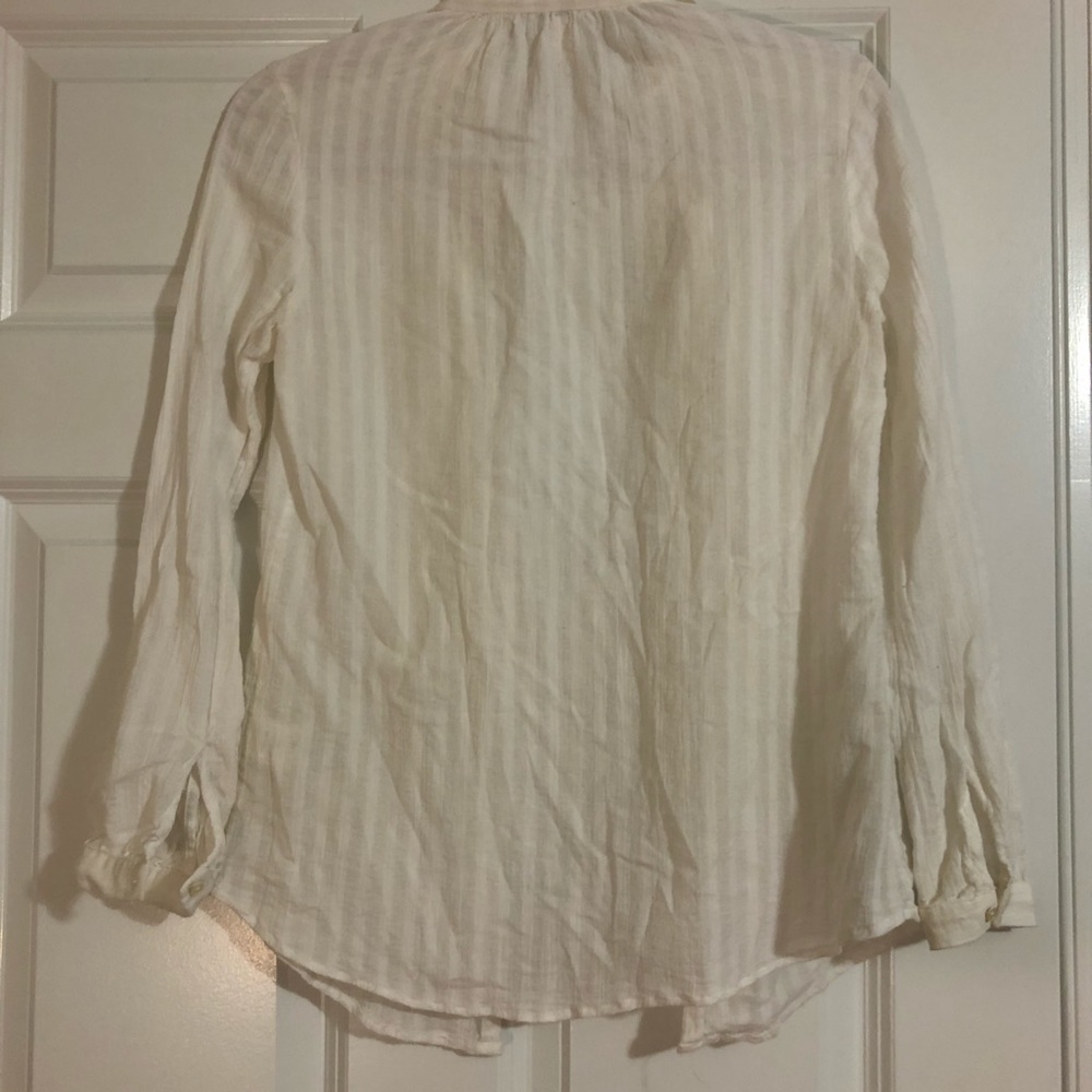 White ruffled button down - Picture 3 of 3