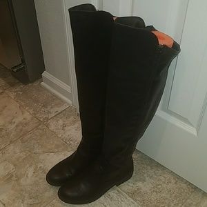 Thigh-High Black Riding Boots