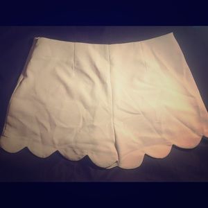 High waisted scalloped shorts