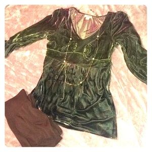 Velvet Peacock Pattern Top