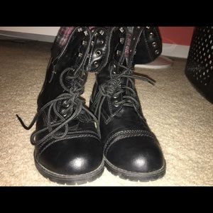 Black platted boots (never used)