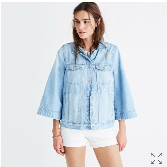 denim jacket with bell sleeves