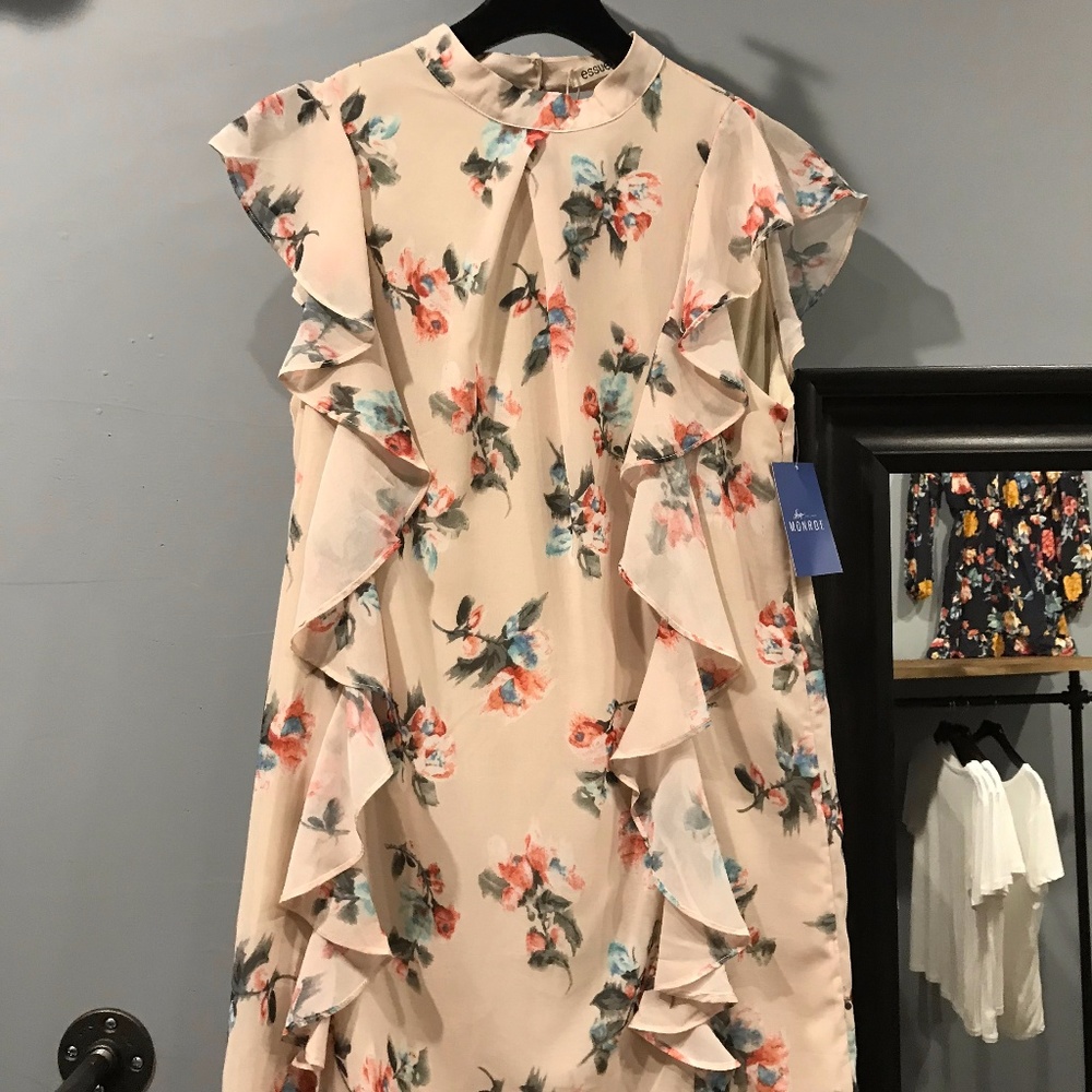 Frilled Floral Mini Dress