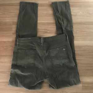 Rag and Bone high-waisted army green jeans