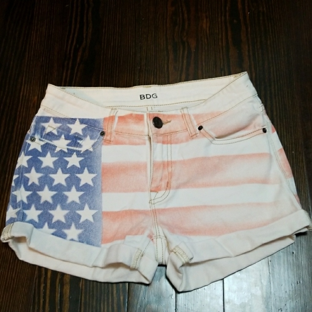 Urban outfitters american flag shorts, july 4th