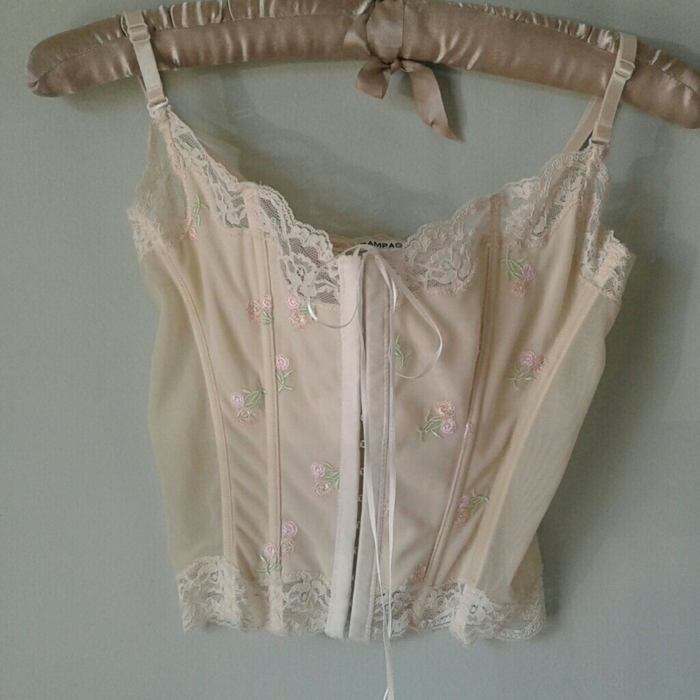 Sheer lacy corset