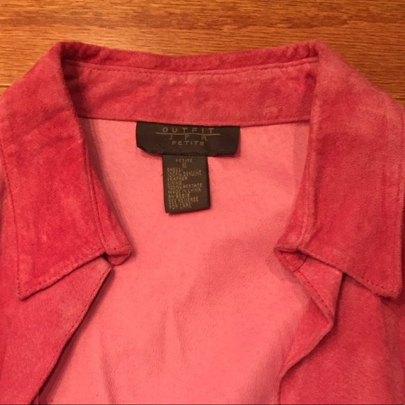 VTG JPR Petite Pink Suede 3/4 Sleeve Blazer Small - Picture 2 of 3