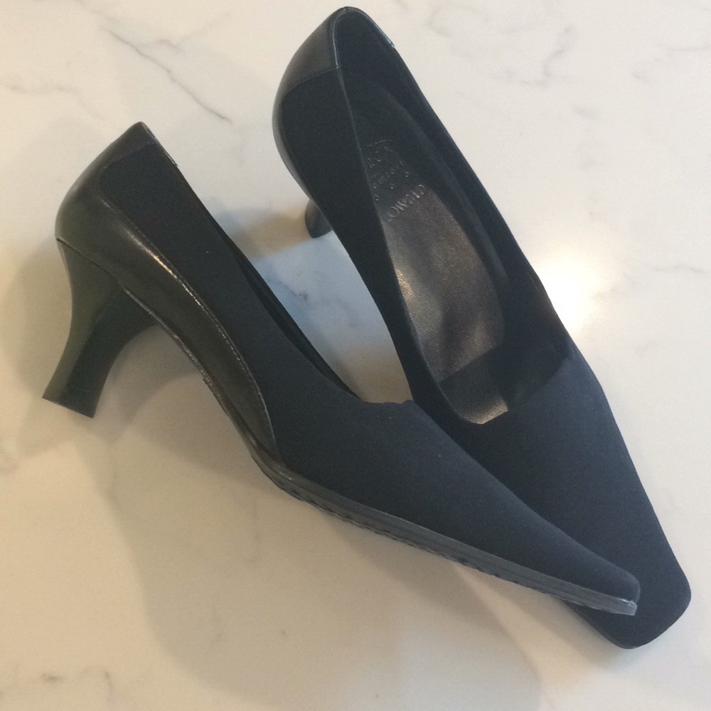 NIB Black Pointy Square Toe Heels Joan& David
