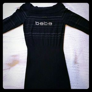 Bebe Off the Shoulder Black mini-dress
