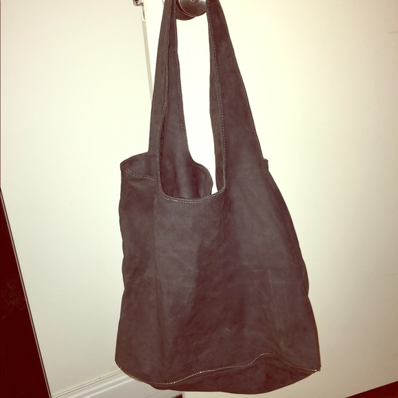 Topshop dark grey suede large tote - Picture 1 of 4