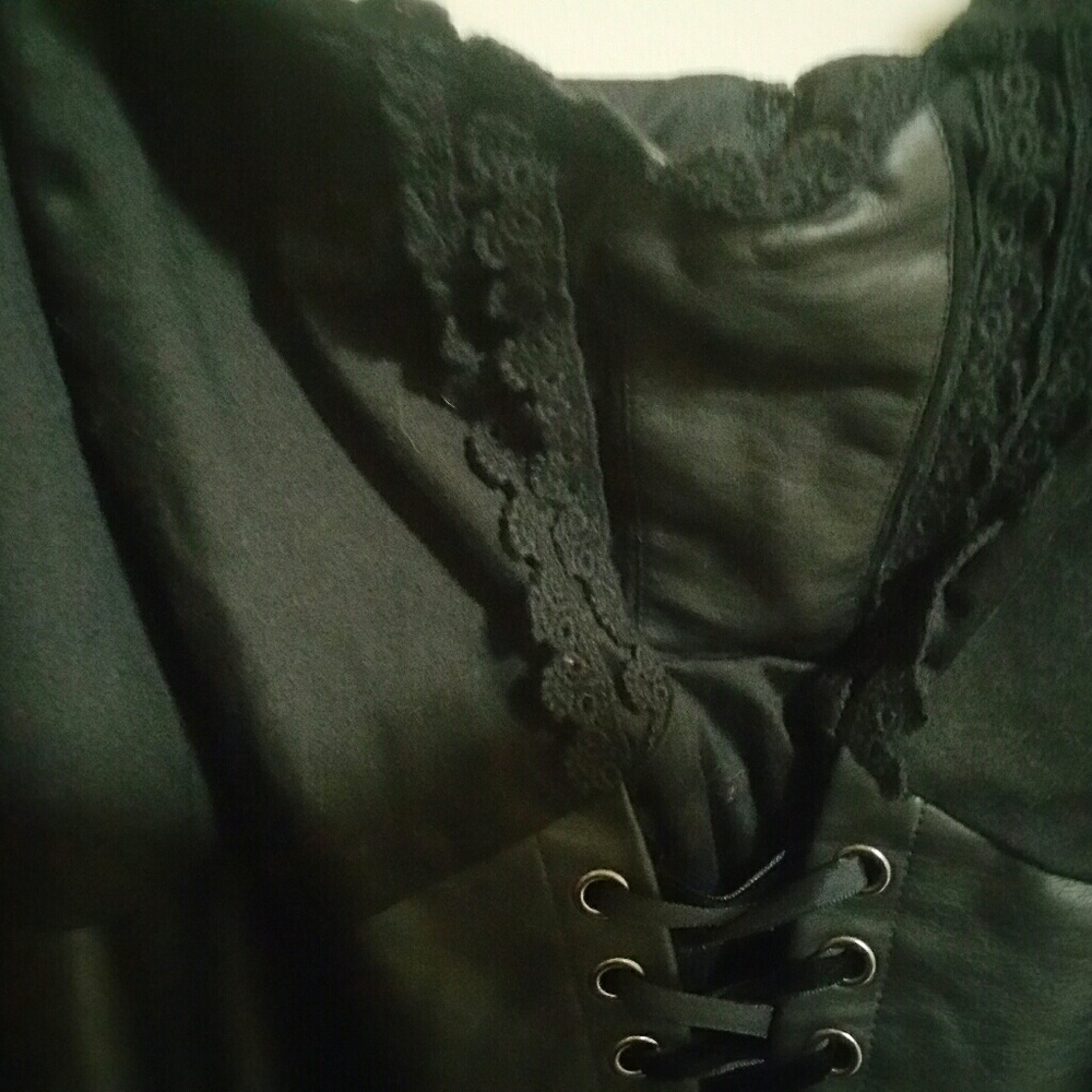 Black faux corset dress