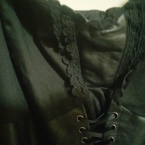 Black faux corset dress
